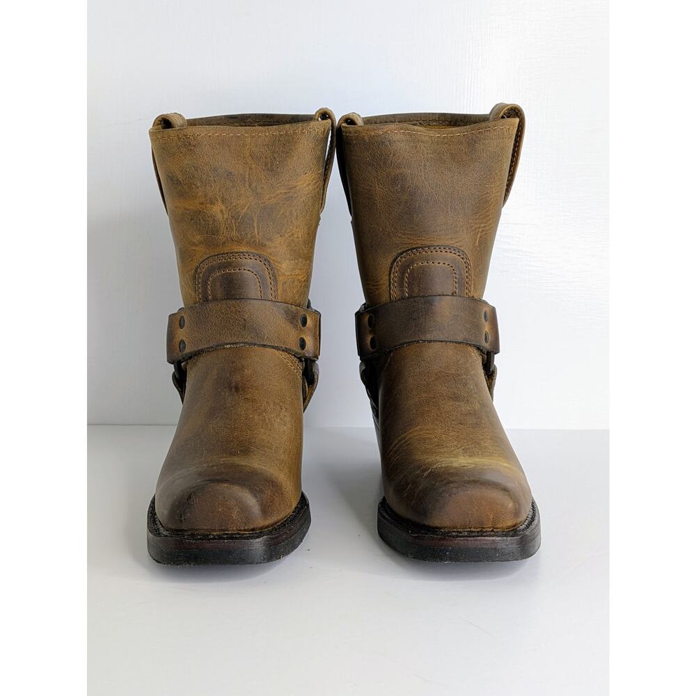 Frye Harness 8R Boots 6.5 Dark Brown Leather Ankle NWT Box 77455 Cognac DBN VGC - Picture 5 of 14